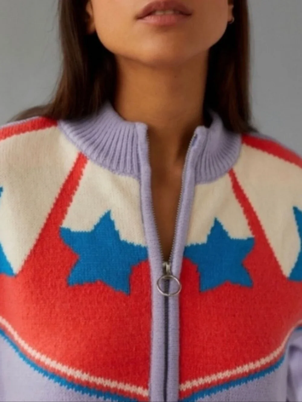 BDG Lilac Crewneck Cropped Sweater